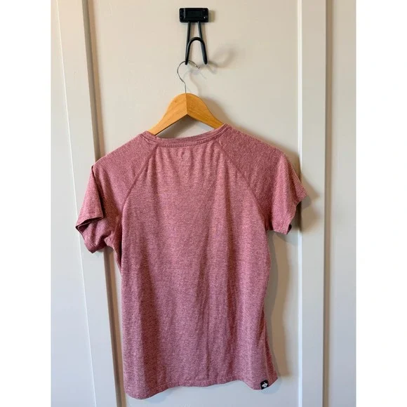 Rabbit EZ Tee Womens Medium Running Shirt Heathered Pink Short Sleeve Crew Neck - Picture 4 of 8